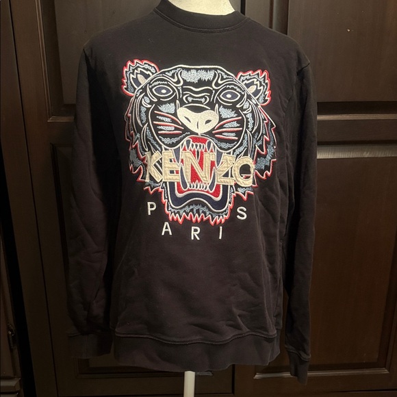 Kenzo Tops - Kenzo Black Crewneck Sweater with Tiger Design